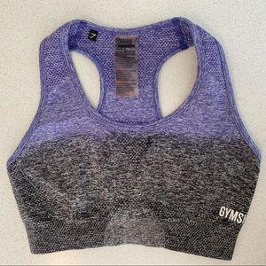 Gymshark Ombré Seamless Sports Bra, Indigo/Black